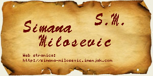 Simana Milošević vizit kartica